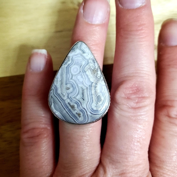 New Crazy Lace Agate 925 Silver Ring. - Picture 7 of 8